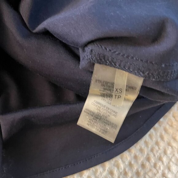 Elie Tahari Zip V-Neck Top Womens Size XS Navy Blue - Picture 8 of 8